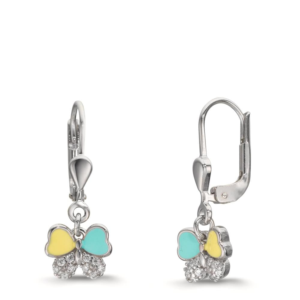 Orecchini Argento Zirconia 20 pietra rodiato Farfalla