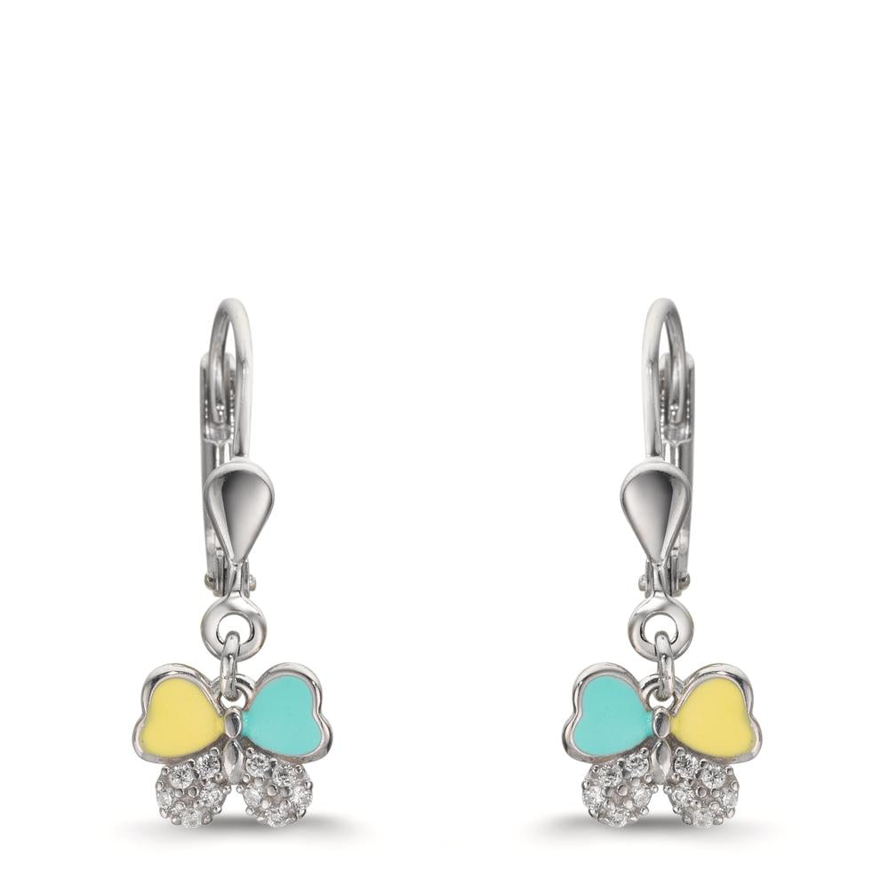 Orecchini Argento Zirconia 20 pietra rodiato Farfalla