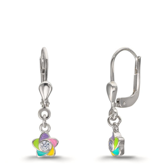 Orecchini Argento Zirconia 2 pietra rodiato