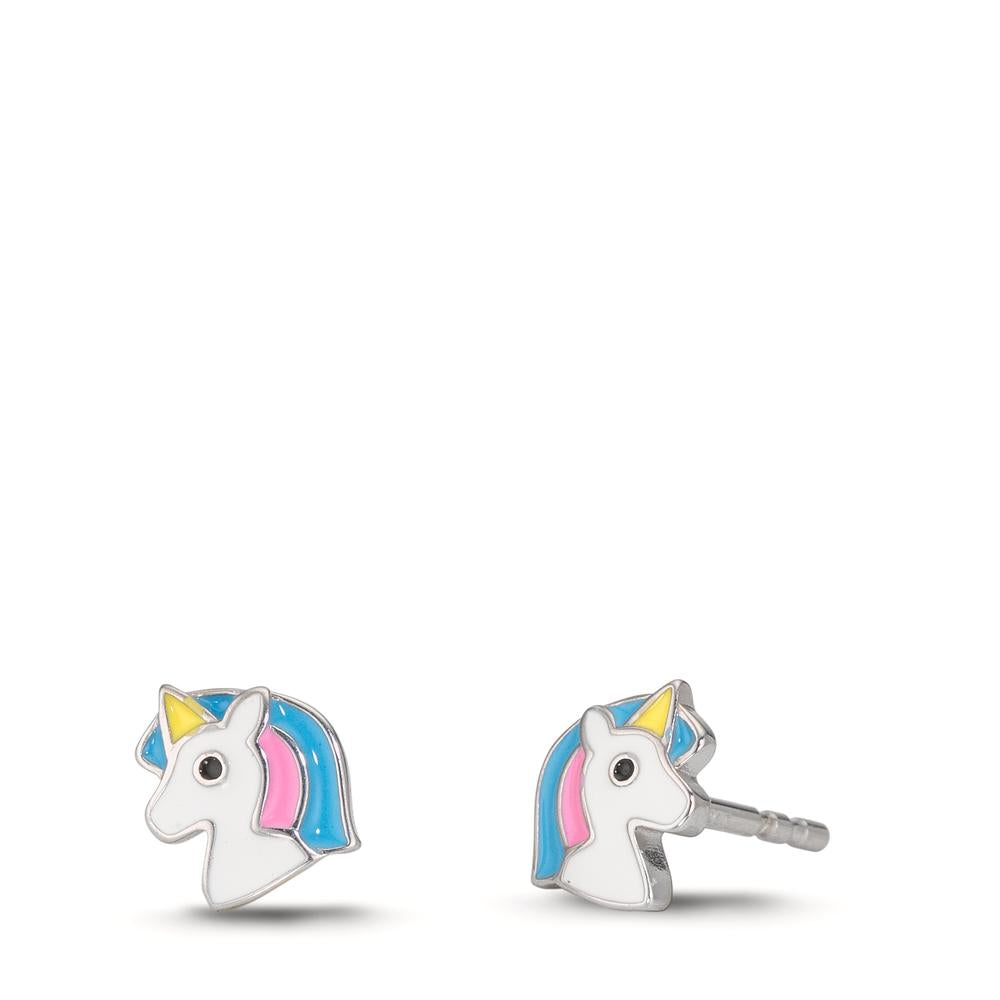 Ohrstecker Silber rhodiniert Einhorn