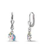 Orecchini Argento rodiato Unicorno