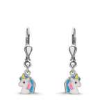 Orecchini Argento rodiato Unicorno