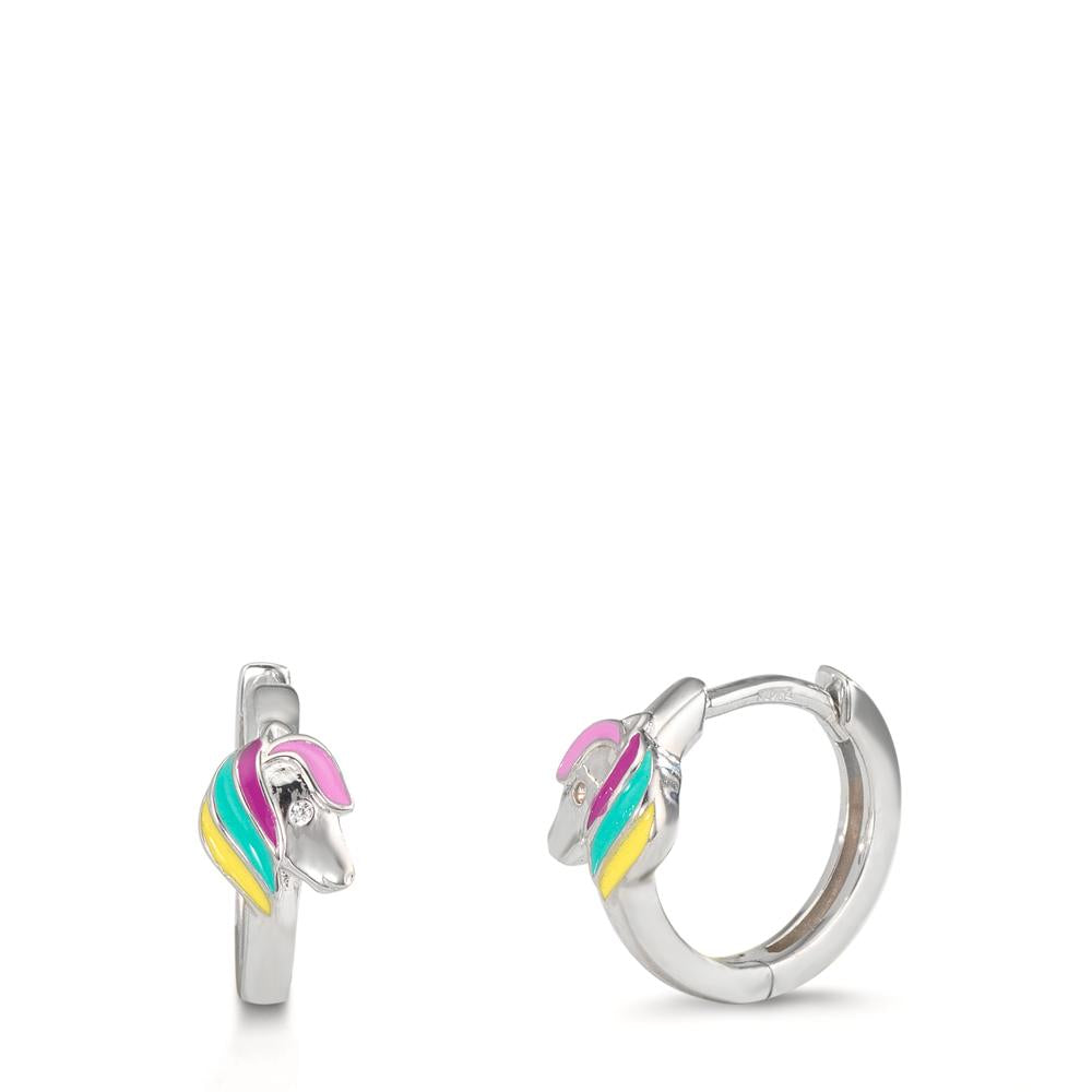 Orecchini circolari Argento rodiato Cavallo