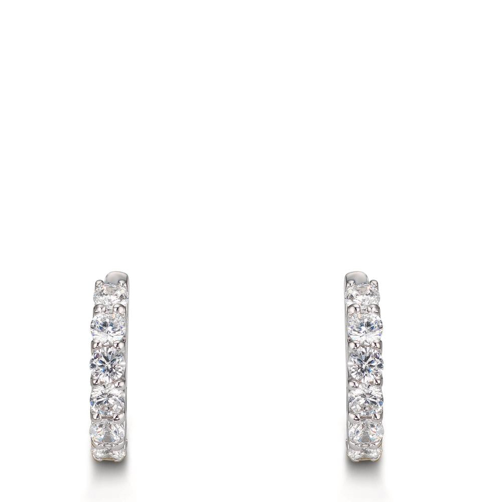 Klappcreolen Silber Zirkonia 16 Steine rhodiniert