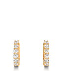 Orecchini circolari Argento Zirconia 16 pietra giallo dorato
