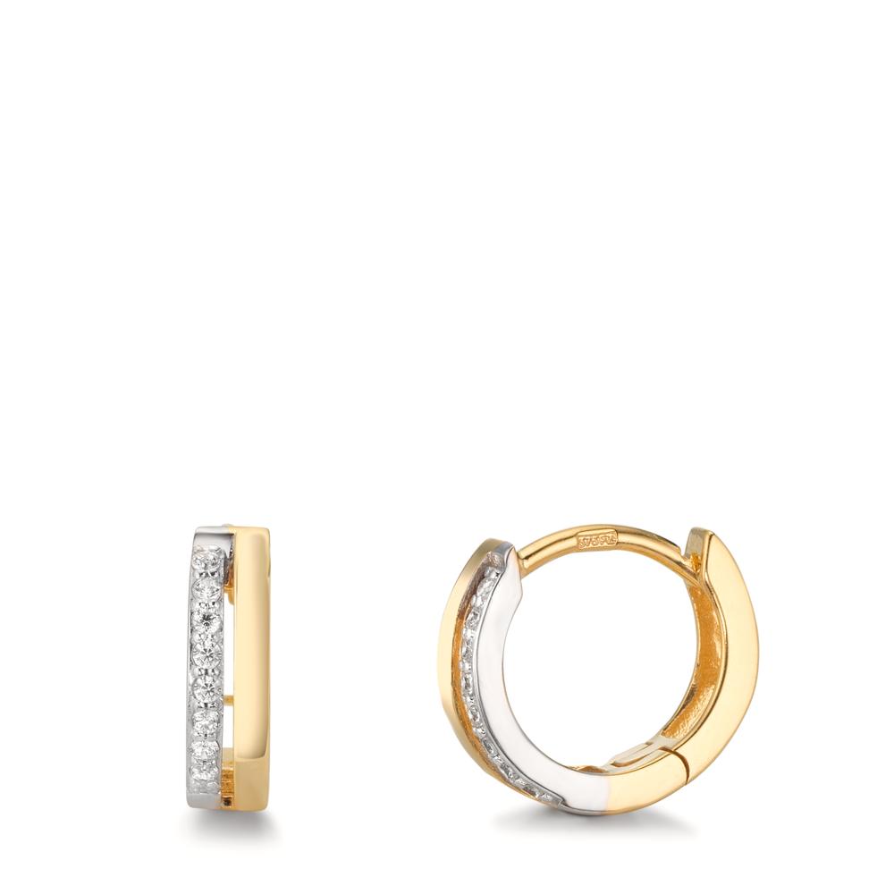 Klappcreolen 375/9 K Gelbgold Zirkonia 16 Steine bicolor