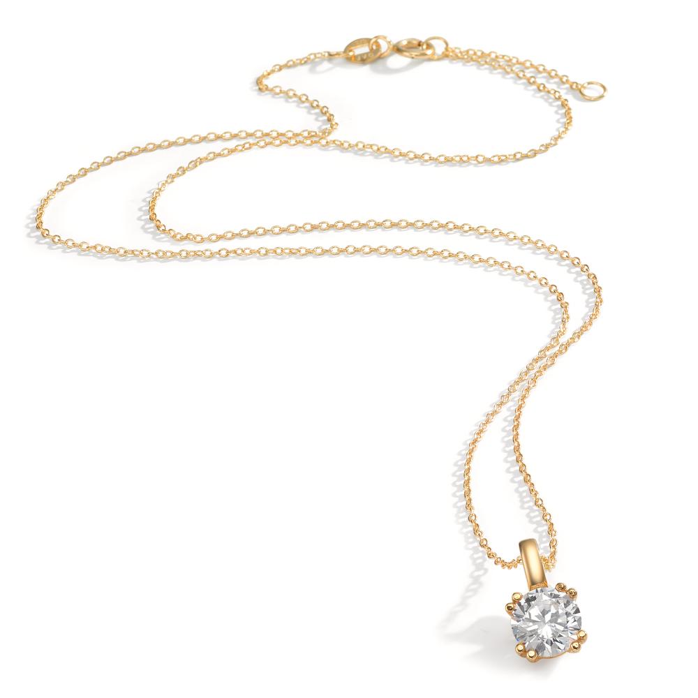 Halskette mit Anhänger 375/9 K Gelbgold Zirkonia 40-42 cm verstellbar