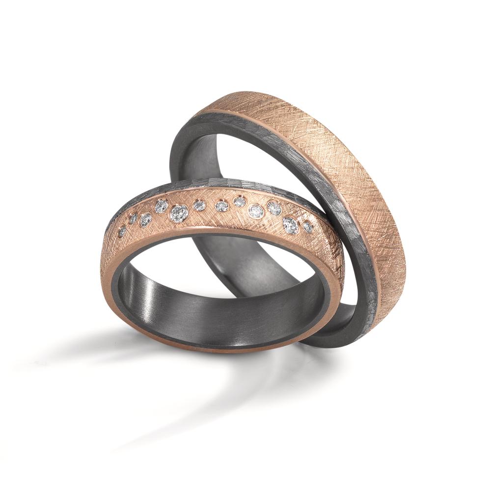 Partnerring 999 Tantal, 585/14 K Rosegold