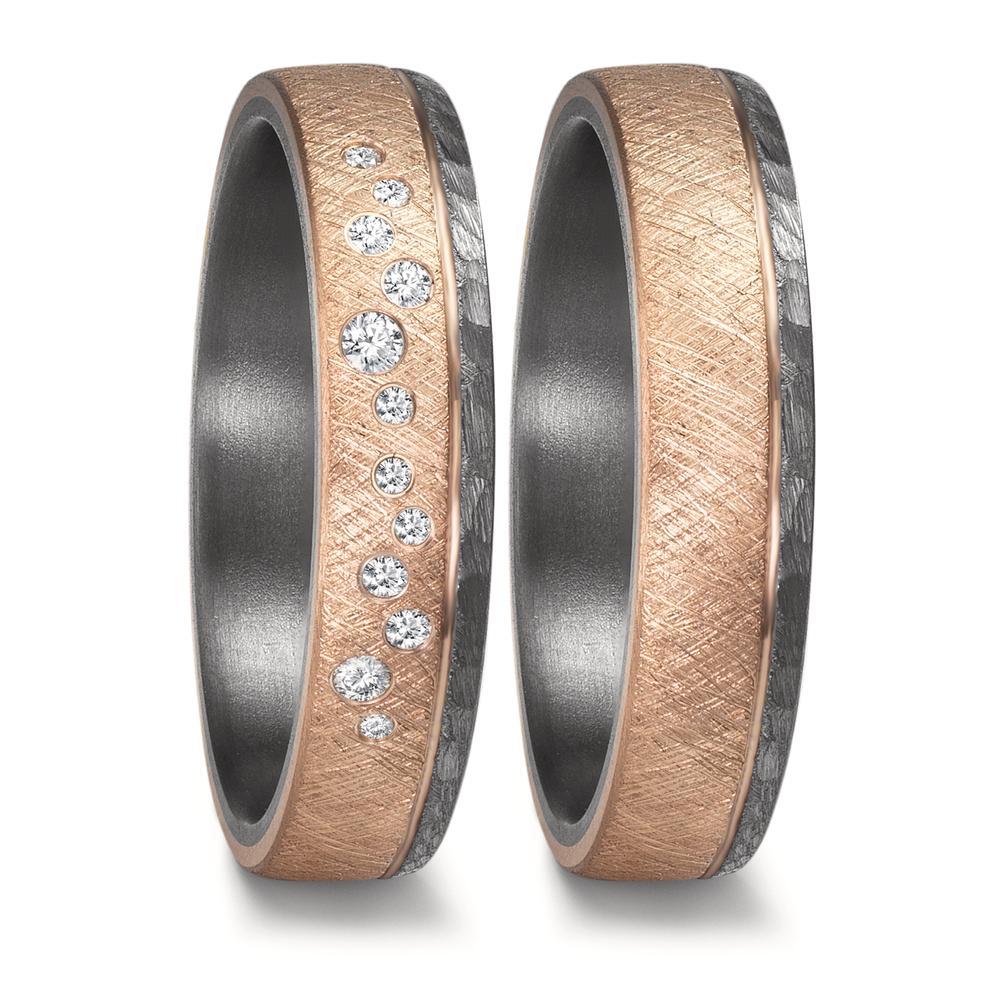 Anello del partner 999 Tantalio, Oro rosa 585/14 kt