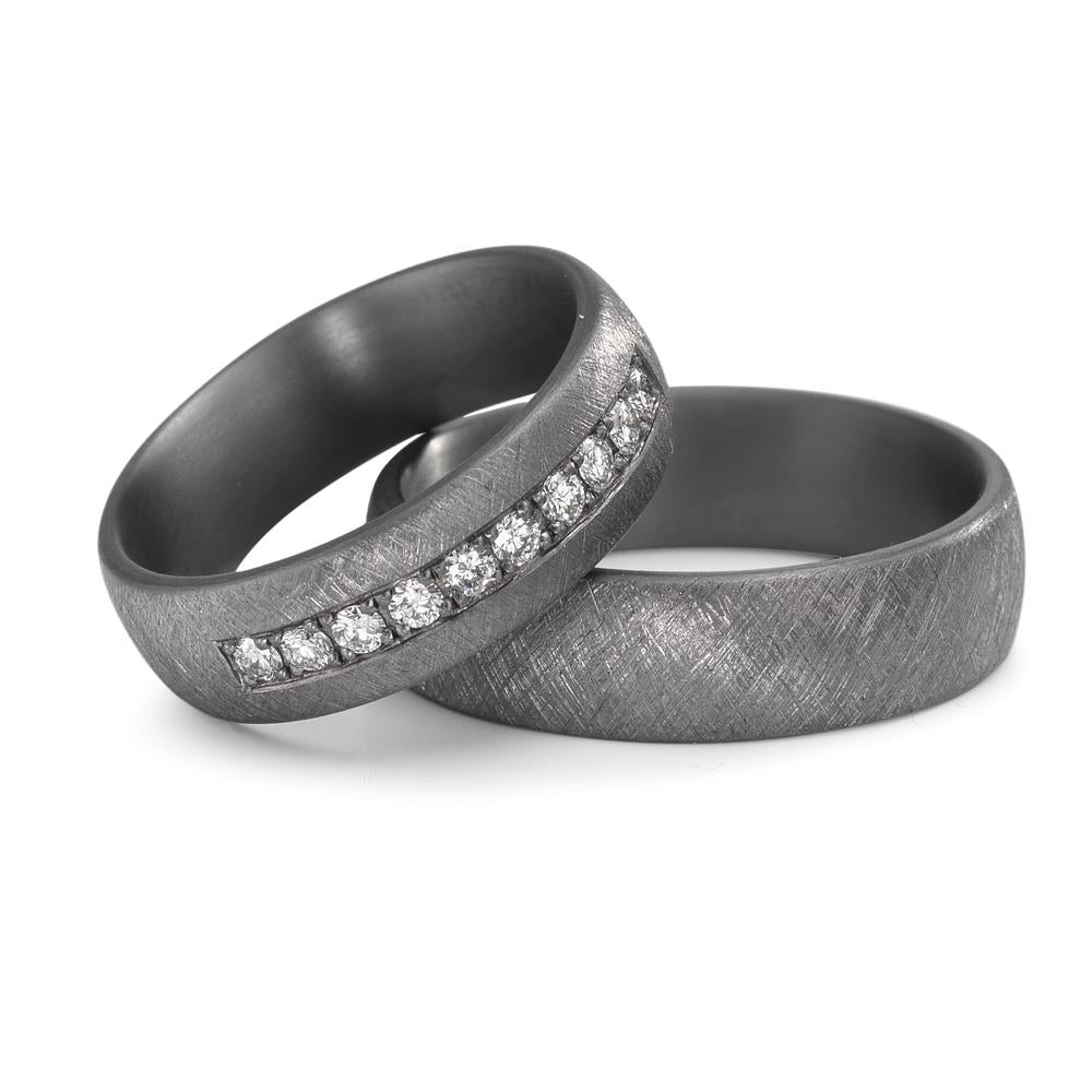 Partnerring 999 Tantal Diamant Lab Grown 0.25 ct, 10 Steine, tw-vsi