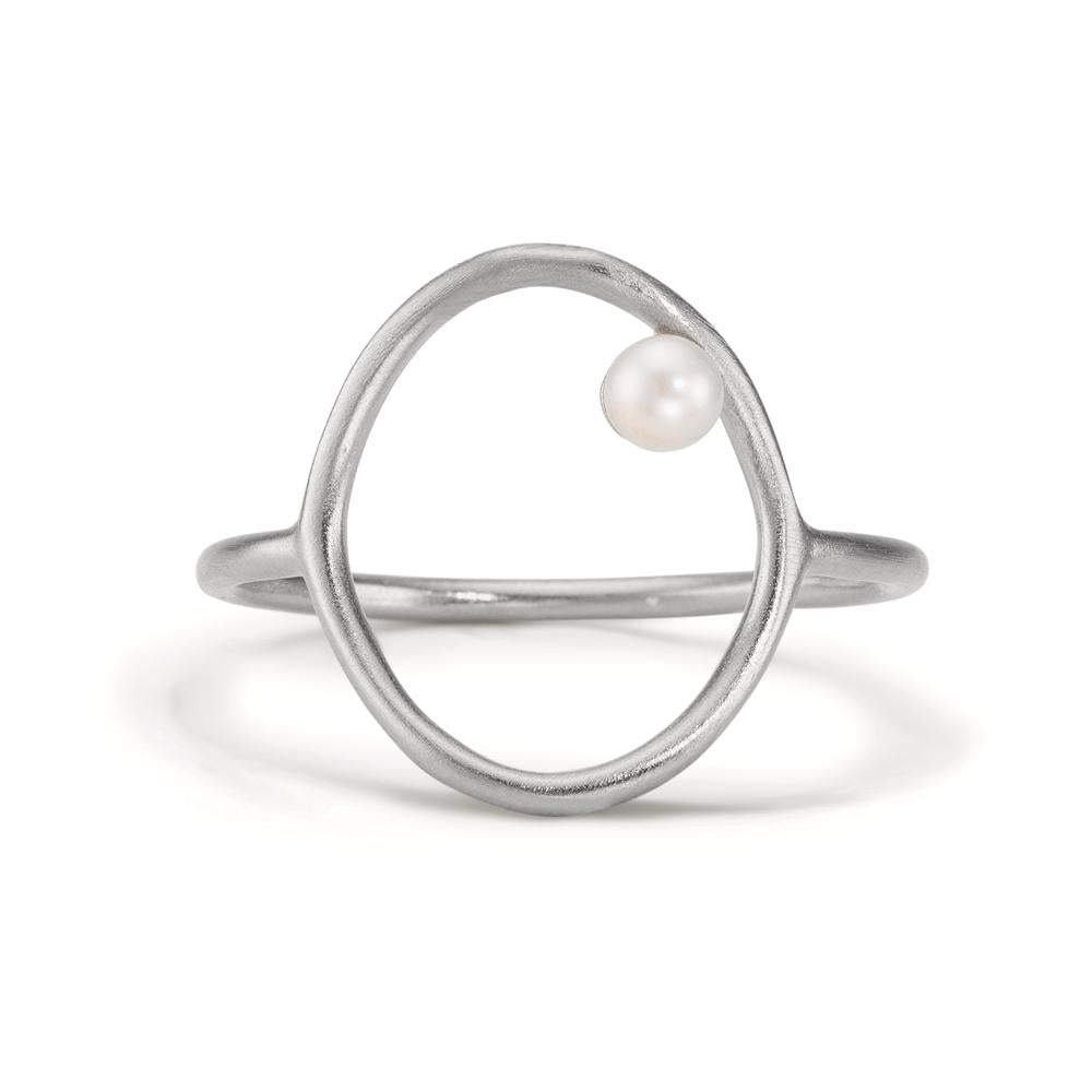 Fingerring Silber Süsswasserzuchtperle weiss, 3 mm Ø14 mm