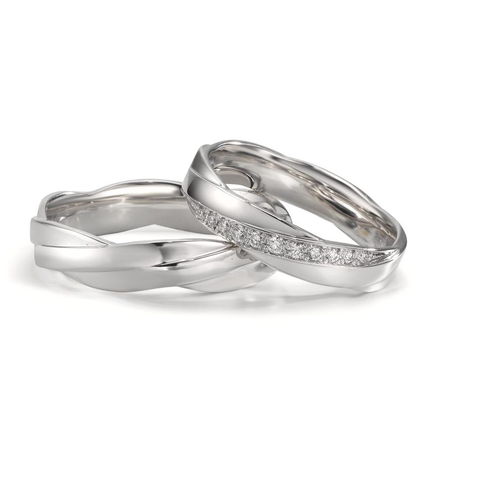 Alliance Or blanc 18K Diamant 0.097 ct, 11 Pierres, w-si