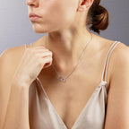 Collier Silber Zirkonia rhodiniert 40-42 cm verstellbar