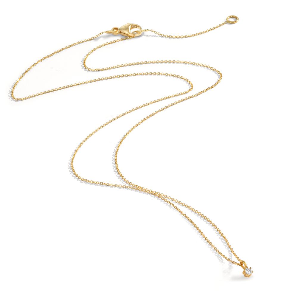 Collana Oro giallo 750/18 carati Diamante 0.03 ct, w-si 42-45 cm