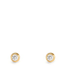 Ohrstecker 750/18 K Gelbgold Diamant 0.10 ct, 2 Steine, w-si Ø3.5 mm