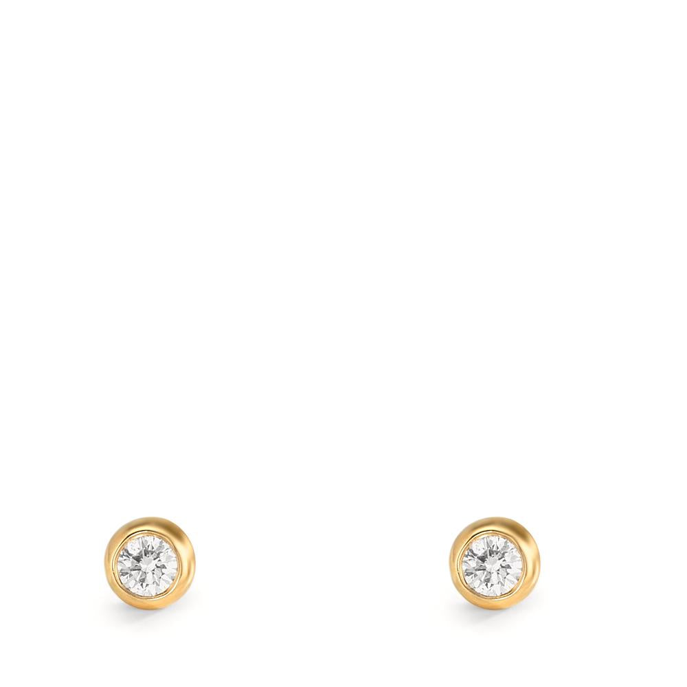 Ohrstecker 750/18 K Gelbgold Diamant 0.10 ct, 2 Steine, w-si Ø3.5 mm