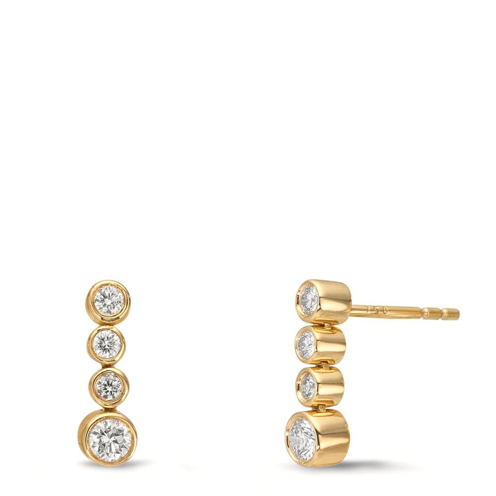 Orecchini Oro giallo 750/18 carati Diamante 0.27 ct, 8 pietra, w-si