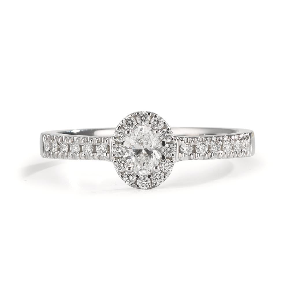 Fingerring 750/18 K Weissgold Diamanten 0.37 ct, w-si