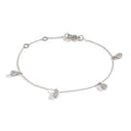 Armband 750/18 K Weissgold Diamant 0.32 ct, 36 Steine, w-si Tropfen 16-19 cm verstellbar