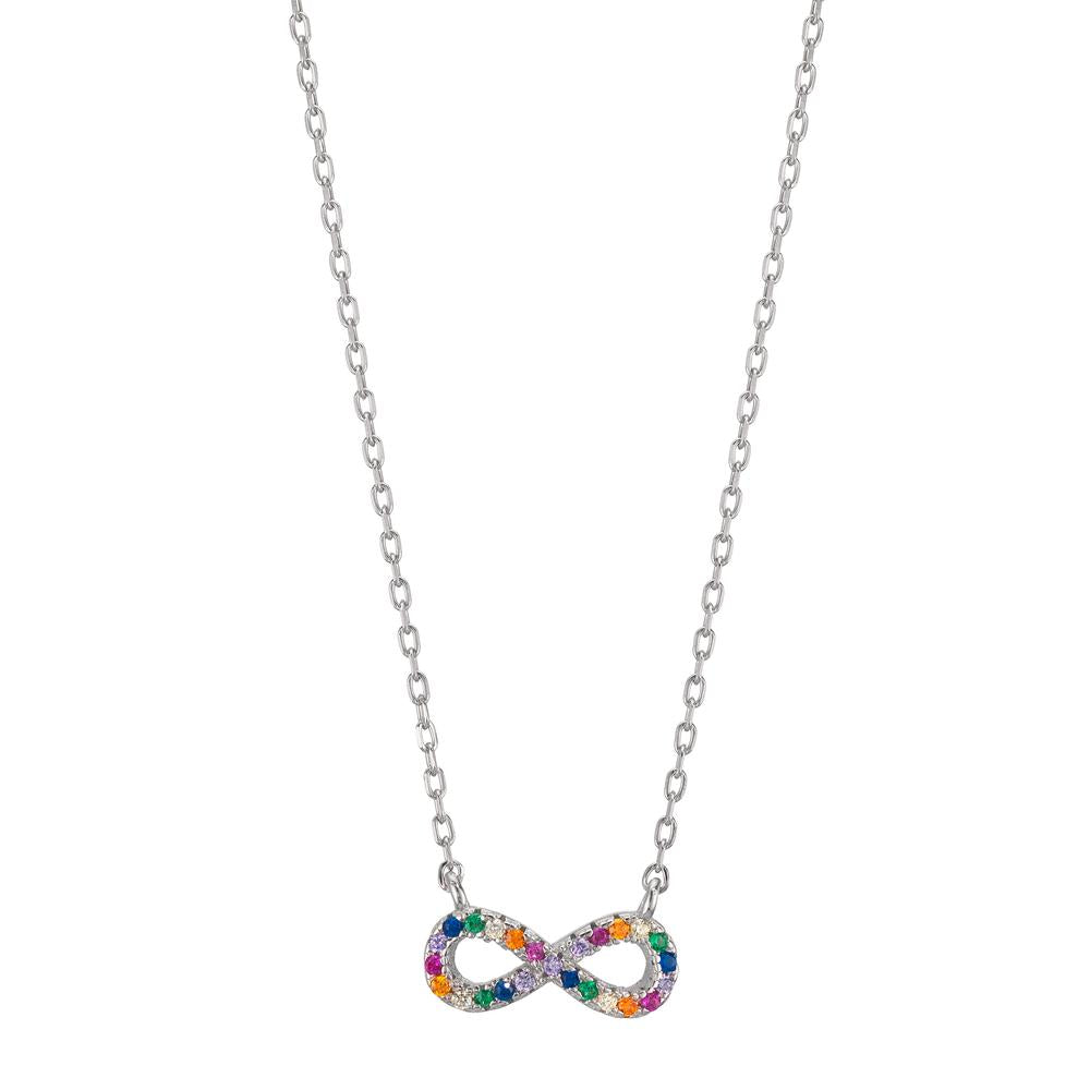 Collier Argent Zircone coloré Rhodié Infini 42-45 cm