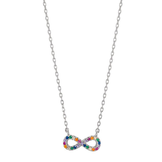 Collier Argent Zircone coloré Rhodié Infini 42-45 cm