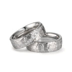 Anello del partner Acciaio inossidabile Zirconia bianco, 11 pietra