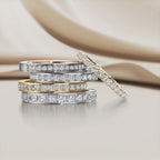 Anelli di memoria Oro rosso 750/18 carati, Oro bianco 750/18 carati Diamante 0.15 ct, 15 pietra, tw-vsi