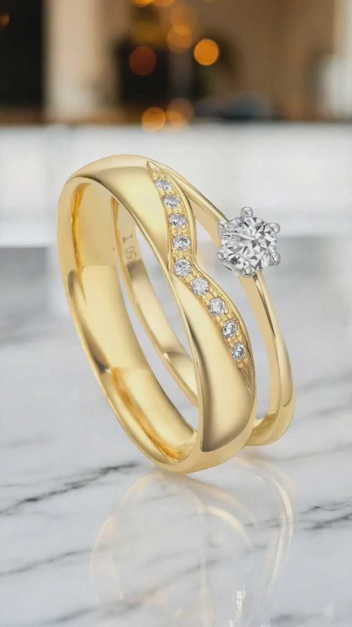 Anello del partner 999 Tantalio Diamante 0.10 ct, w-si
