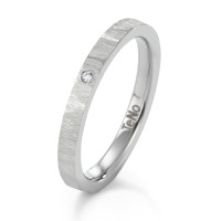 TeNo Design Stahl Ring mit Oberfläche CRISSCROSS und Brillant 0,012 ct.-308084