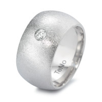 Ring AURA aus eismattiertem Edelstahl mit Brillant 0,10 ct. TW/si und hochglanzpolierter Comfort Fit Ringschiene-308107