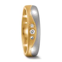 Partnerring 750/18 K Gelbgold, 750/18 K Weissgold Diamant 0.04 ct-509145