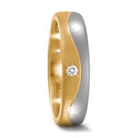 Partnerring 750/18 K Gelbgold, 750/18 K Weissgold Diamant 0.02 ct-509147