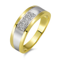 Fingerring 750/18 K Gelbgold Diamant 8, 0.10ct, bicolor-517445