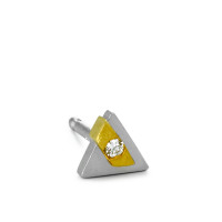 Ohrstecker 1 Stk 950 Platin, 750/18 K Gelbgold Diamant 0.02 ct-527275