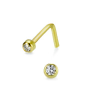 Nasenstecker 750/18 K Gelbgold Diamant weiss, 0.01 ct, w-si Ø1.5 mm