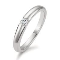 Solitär Ring 750/18 K Weissgold Diamant 1, 0.10ct, w-si-540454