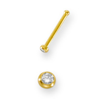 Nasenstecker 750/18 K Gelbgold Diamant weiss, 0.01 ct, w-si-544485