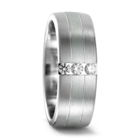 Partnerring 750/18 K Weissgold, 950 Platin Diamant 0.12 ct-545077