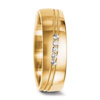 Partnerring 750/18 K Gelbgold Diamant 0.075 ct-545246