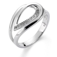 Fingerring 750/18 K Weissgold Diamant 0.05 ct-546415