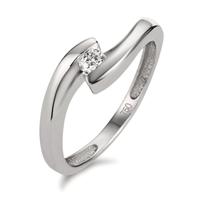 Solitär Ring 750/18 K Weissgold Diamant 0.10 ct, p1