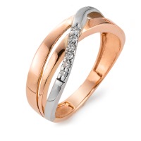 Fingerring 750/18 K Weissgold Diamant weiss, 0.06 ct, 6 Steine, w-si bicolor bicolor-555996