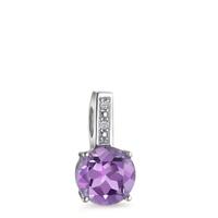 Anhänger 750/18 K Weissgold Diamant violett, 0.01 ct, 2 Steine, facettiert, p1-557995