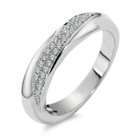 Fingerring 750/18 K Weissgold Diamant weiss, 0.20 ct, 40 Steine, Brillantschliff, w-si-558049