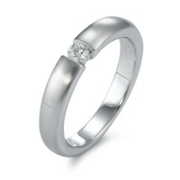 Solitär Ring 750/18 K Weissgold Diamant weiss, 0.10 ct, Brillantschliff, w-si