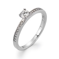 Solitär Ring 750/18 K Weissgold Diamant weiss, 0.30 ct, 17 Steine, Brillantschliff, w-si-558230