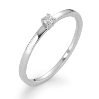 Solitär Ring 750/18 K Weissgold Diamant weiss, 0.05 ct, Brillantschliff, w-si
