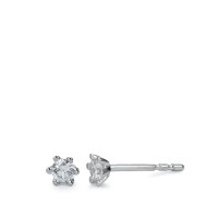 Ohrstecker 750/18 K Weissgold Diamant weiss, 0.20 ct, 2 Steine, Brillantschliff, w-si Ø3 mm