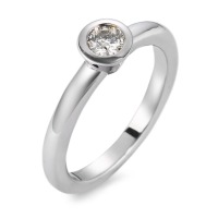 Solitär Ring 750/18 K Weissgold Diamant weiss, 0.20 ct, si rhodiniert