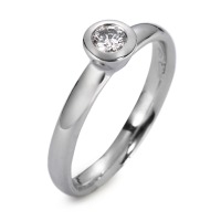 Solitär Ring 750/18 K Weissgold Diamant weiss, 0.15 ct, si rhodiniert
